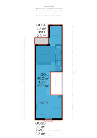 Floorplan - Wilhelminastraat 140-2, 1054 WR Amsterdam